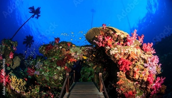 Obraz Vivid coral landscape