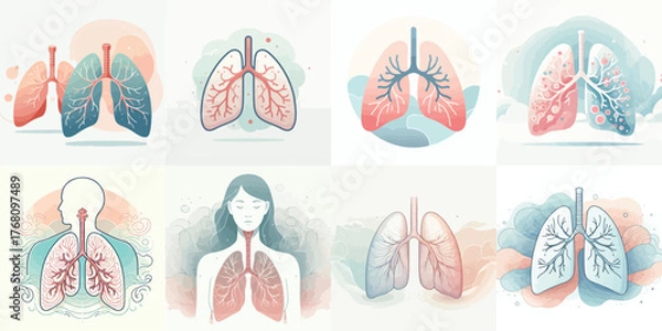 Obraz vector set of pneumonia day
