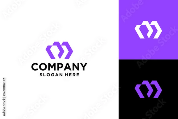 Fototapeta  m initial logo design vector template
