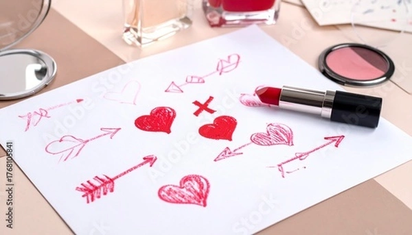 Fototapeta 口紅で描く恋愛模様の写真