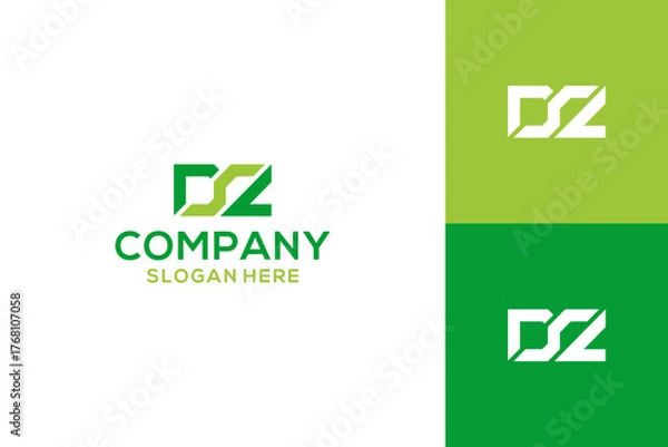 Fototapeta letter z d logo design. Linked letter dz logo design.