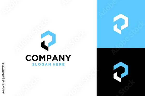 Fototapeta Modern and clear logo design of letter P