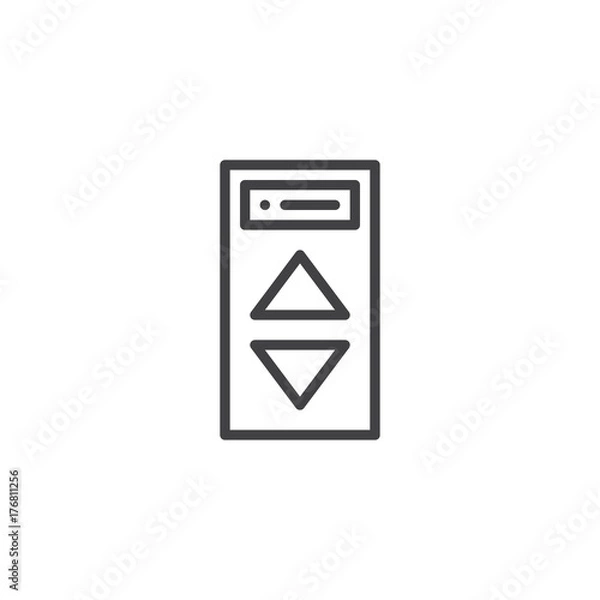 Fototapeta Elevator buttons line icon, outline vector sign, linear style pictogram isolated on white. Symbol, logo illustration. Editable stroke