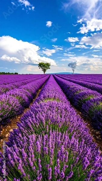 Obraz Lavender field under a vibrant sky