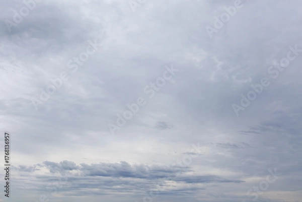 Obraz Overcast Sky with Soft Layered Gray Clouds