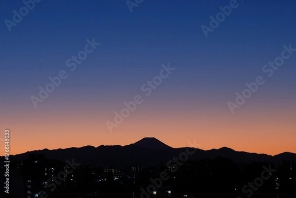 Obraz sunset view in Kyodo , Setagaya-Ward, Tokyo , Japan
