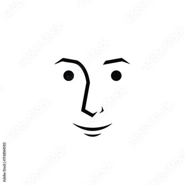 Fototapeta Minimalist Line Drawing of a Human Face with Simple Features and Elegant Expression