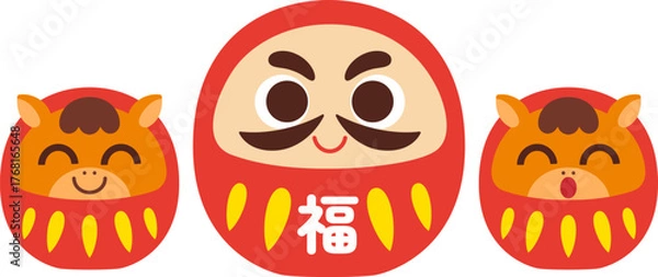 Obraz 馬だるまとだるま