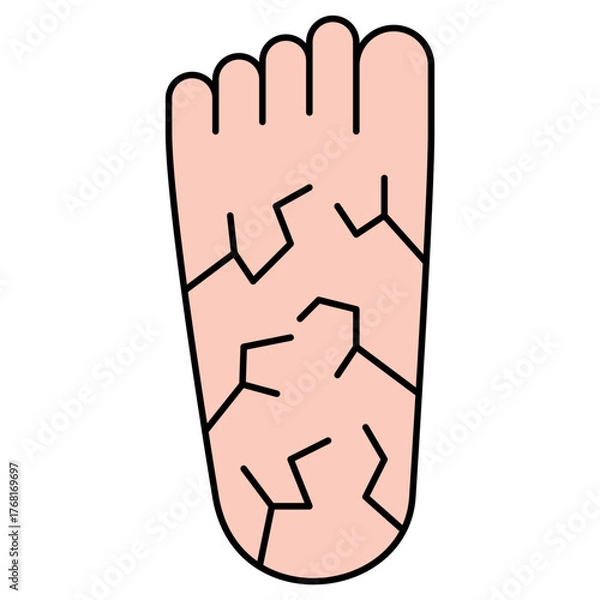 Obraz Cracked foot icon