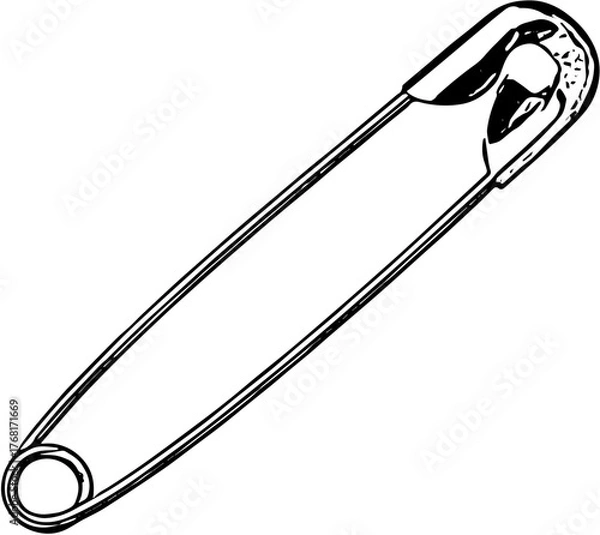 Obraz White and black peniti safety pin icon