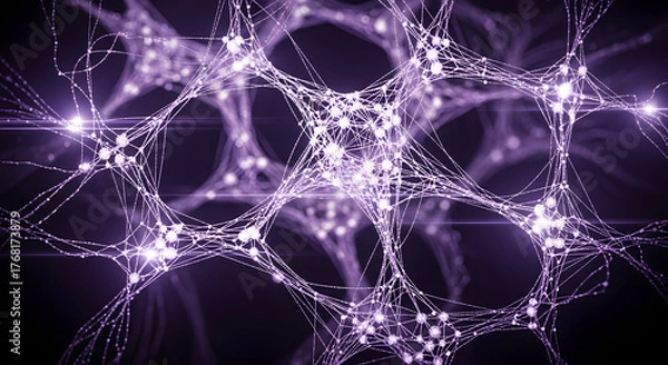 Obraz Neural Network Light Vol. 19 – Abstract AI Synapse Connection Background