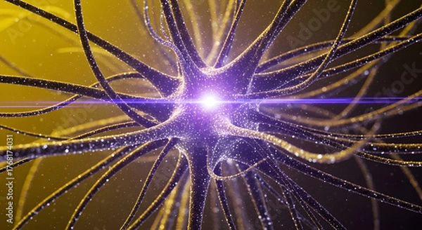 Fototapeta Neural Network Light Vol. 10 – Abstract AI Synapse Connection Background