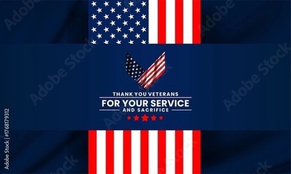 Fototapeta thank you veterans for your service and sacrifice design concept 
,templates for poster, cover, banner, social media