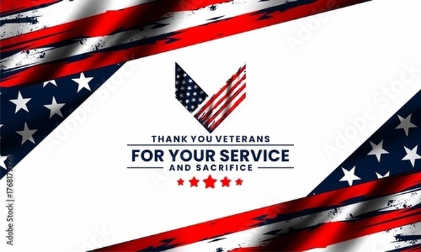 Fototapeta thank you veterans for your service and sacrifice design concept 
,templates for poster, cover, banner, social media