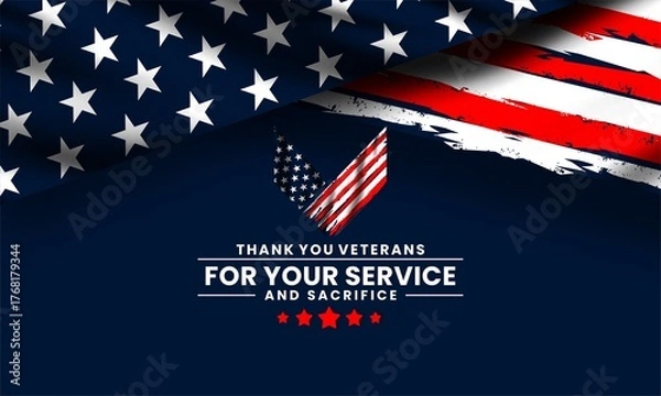 Fototapeta thank you veterans for your service and sacrifice design concept 
,templates for poster, cover, banner, social media