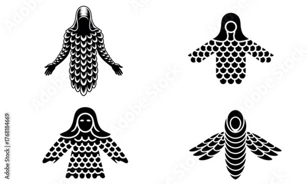 Obraz Abstract patterned figure illustration with geometric scale design

