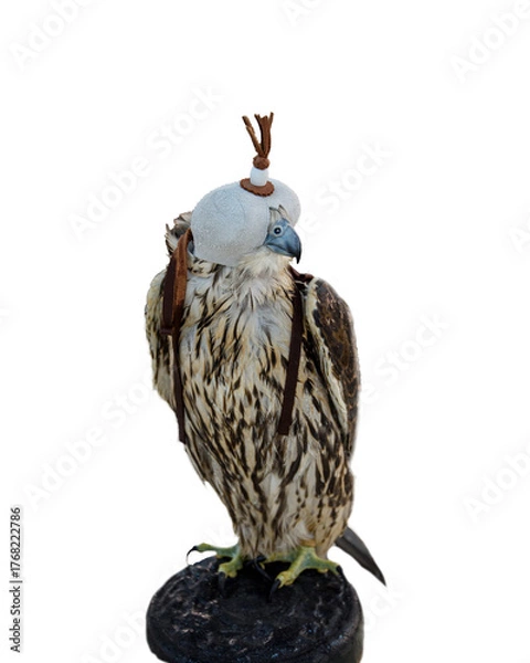Fototapeta Domesticated Falcon in Doha, Qatar, Isolated 