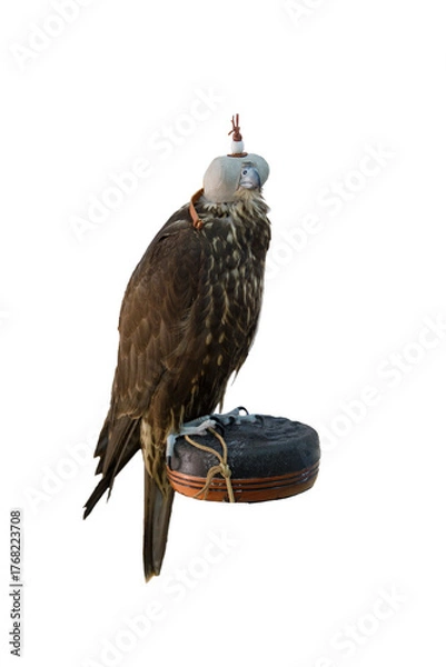 Fototapeta Domesticated Falcon in Doha, Qatar, Isolated 