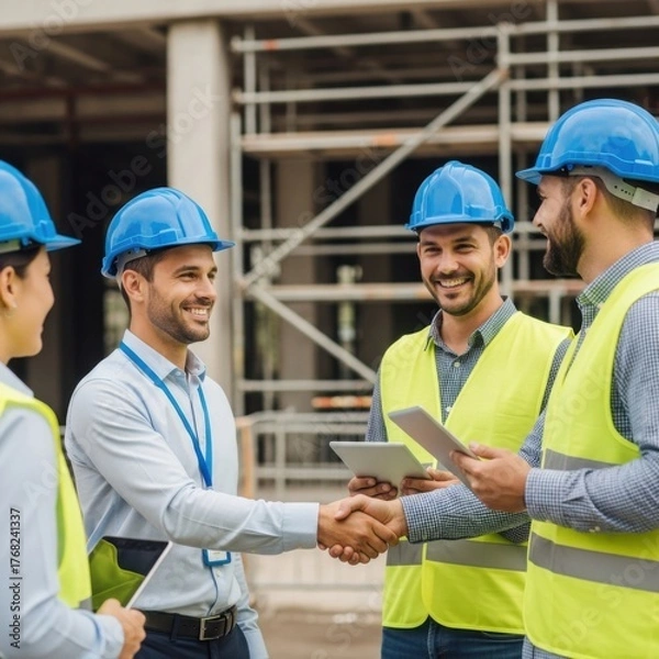 Obraz architects working on construction site