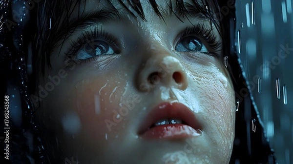 Obraz Rainy Day Child 3D Illustration