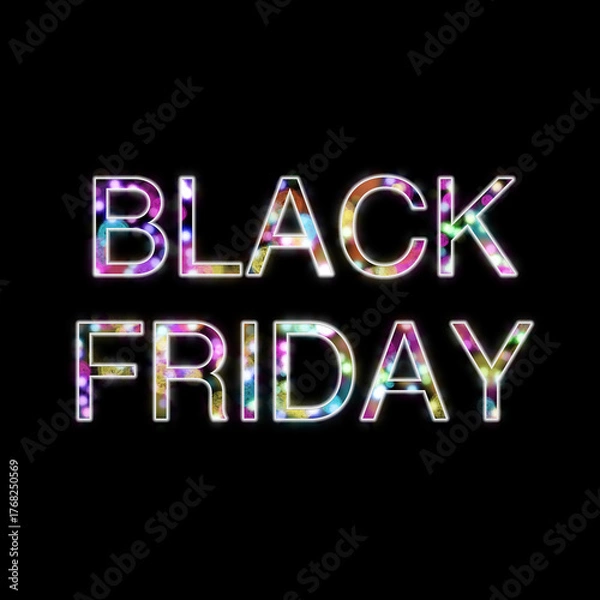 Obraz ブラックフライデー、光輝く文字の背景イラスト