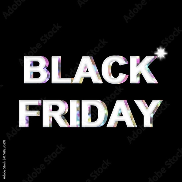 Obraz ブラックフライデー、光輝く文字の背景イラスト