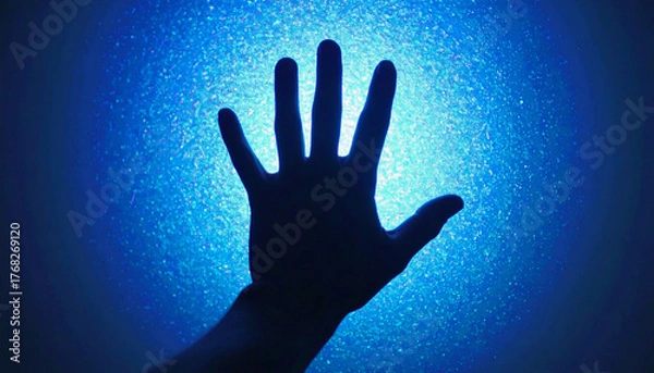 Obraz 現実を侵食するサイバー感染とシルエット