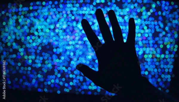 Obraz 現実を侵食するサイバー感染とシルエット