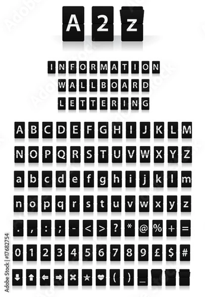 Fototapeta Information board style Flip Down Letters & Numbers