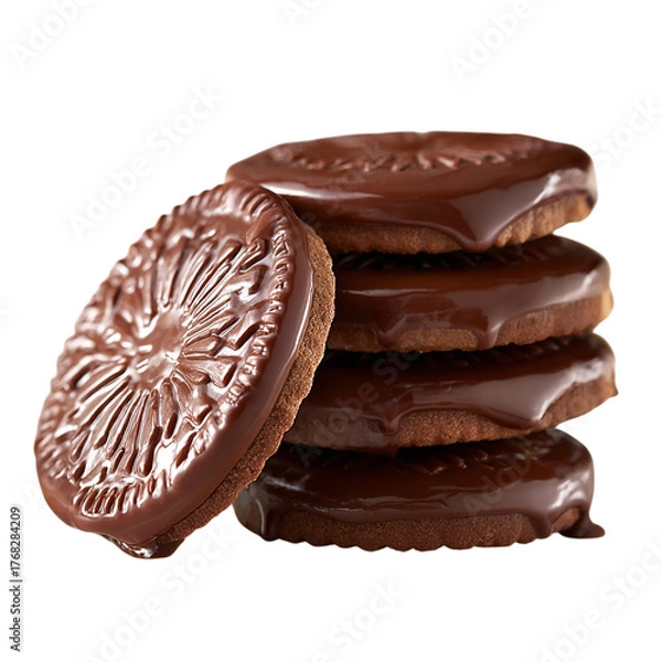 Obraz chocolate biscuits isolated on transparent background