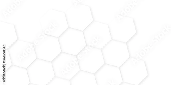 Fototapeta hexagon concept design abstract technology background, white texture background. hexagon abstract background .white and gray hexagon honeycomb geometric copy space,