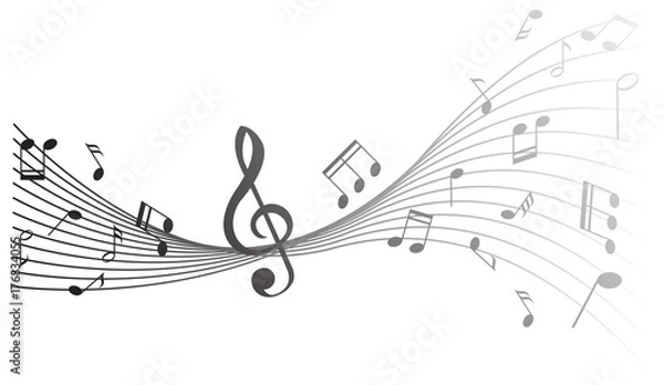 Fototapeta Background design with music notes