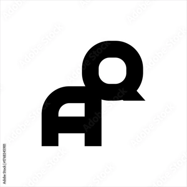 Obraz AQ letter logo design 