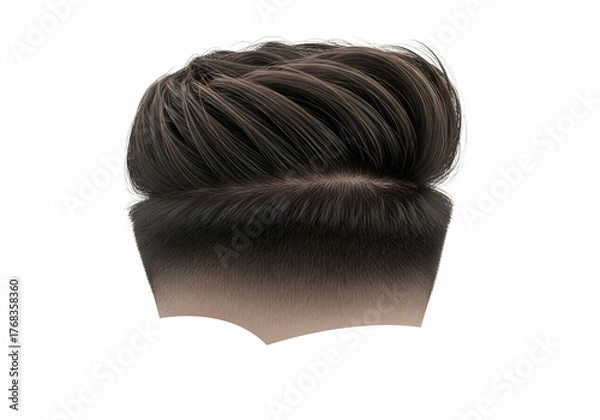 Fototapeta Back view of a stylish men s haircut with a fade isolated on transparent background
