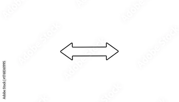 Obraz Thin arrow outline icon on transparent background, direction symbolism