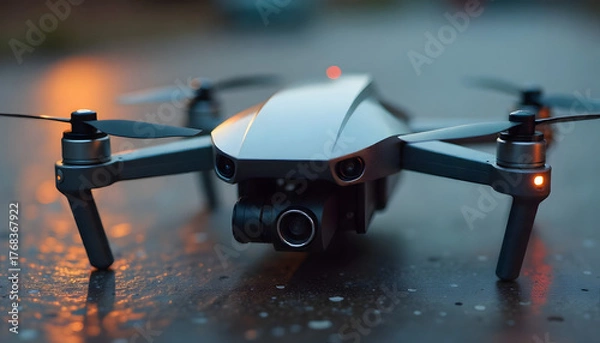 Fototapeta Modern drone camera ready for flight