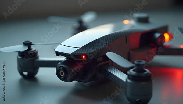 Obraz Modern drone with camera ready