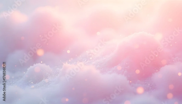 Fototapeta Dreamy soft pink clouds sparkle