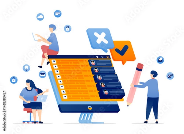 Fototapeta Employee surveys and performance assessment process