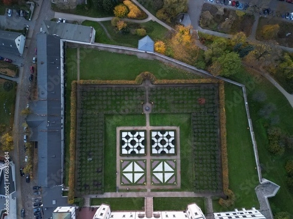 Obraz Kielce - Polska - widok z drona na panorame miasta. Wierzowce i zabytki