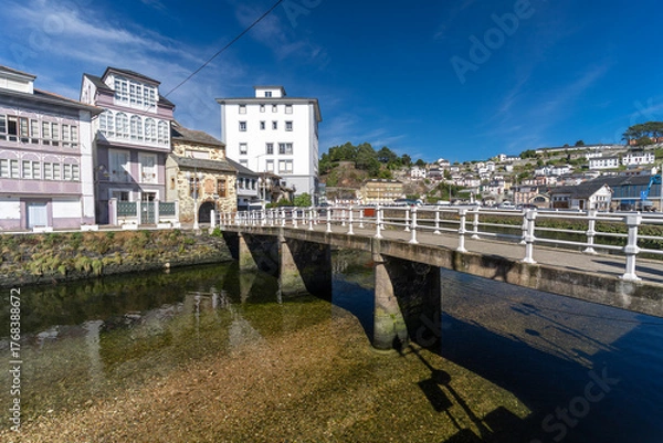 Fototapeta Panoramic view of Luarca city. Asturias. Spain