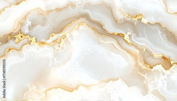 Obraz 解像度ベージュ＆ゴールド大理石パターンHigh-Resolution Beige & Gold Marble Pattern	