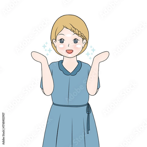 Obraz girl having glowing face