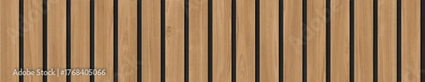 Obraz wooden lath line panel. natural wood background.solid wooden batters wall pattern background.