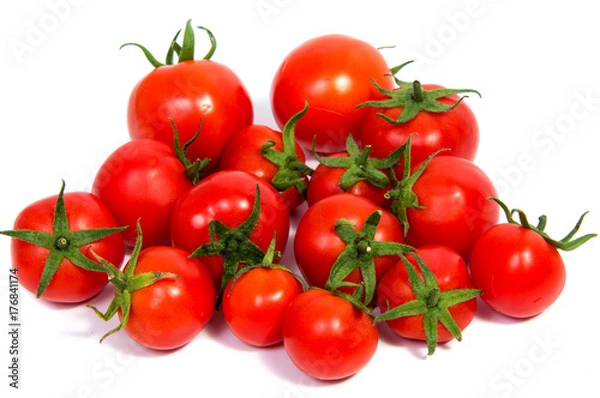 Fototapeta red tomatoes isolated on white background