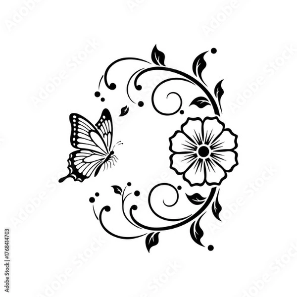 Fototapeta Butterfly vector on white background