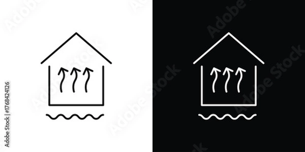 Fototapeta Underfloor heating icon editable vector stroke for web designs