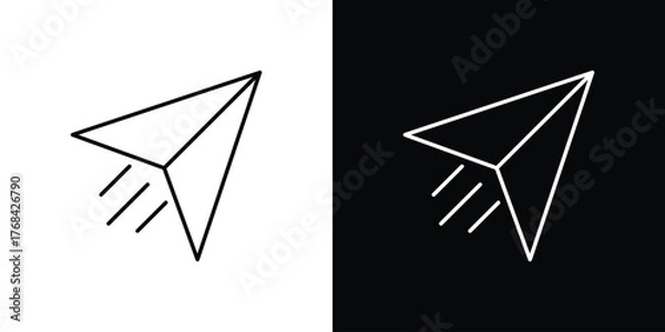 Fototapeta Paper plane icon editable vector stroke for web designs