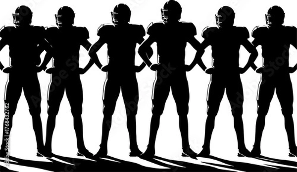 Fototapeta American Football Team Silhouette Illustration"