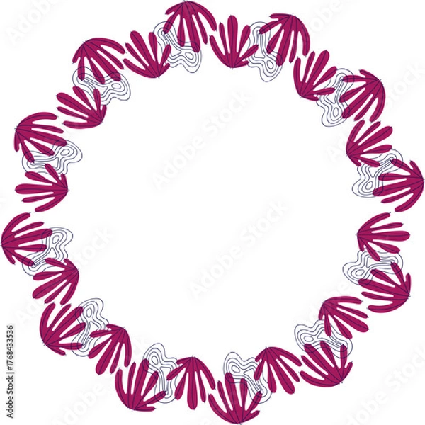 Fototapeta Vector frame for text. Modern Art graphics for hipsters. Colorful stylish geometric empty frame